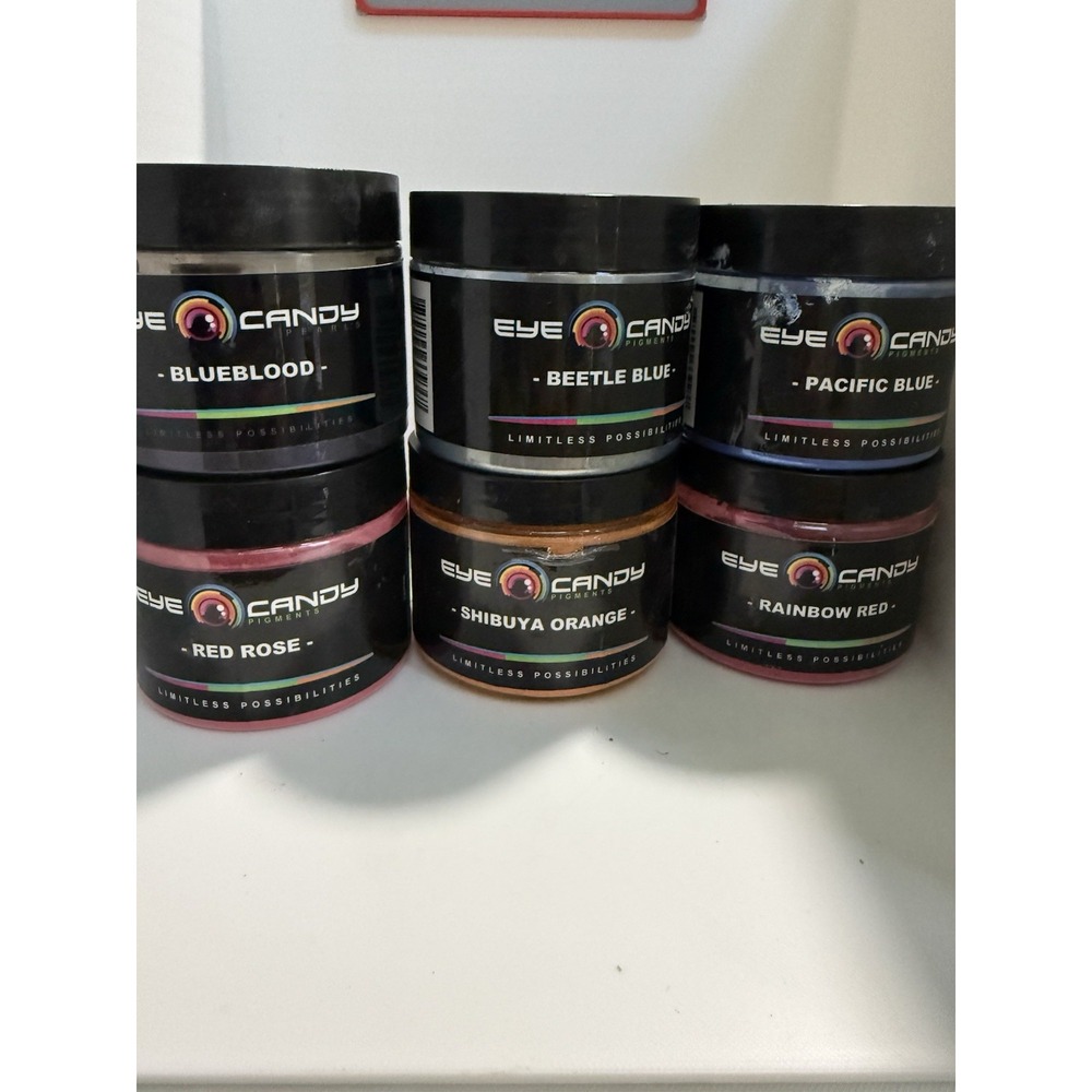 Eye Candy Pigments Mica Powder Lot – 6 Colors – Opened Jars – Resin Art Craft